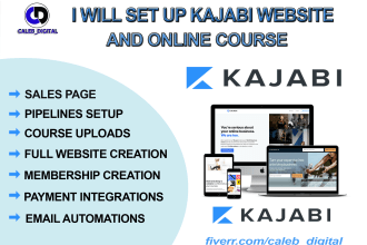set up your kajabi online course, kajabi website and pipeline sequence, kajabi