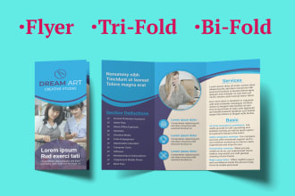 design professional flyer, bi fold, tri fold brochure and multipage booklet