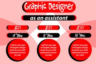 be top rated graphic designer, as an assistant
