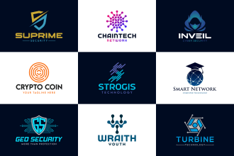 do a tech technology security crypto startup software cyber app icon logo design