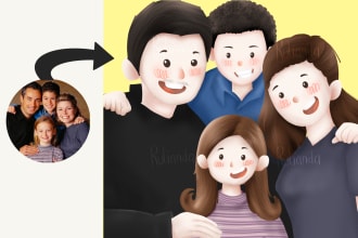 draw your customize avatar cartoon portrait in my style