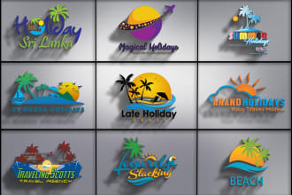 make holidays, summer, vacation, beach, trip logo for you