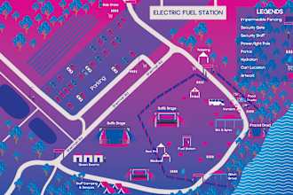 do vector festival or event map, isometric map illustrations