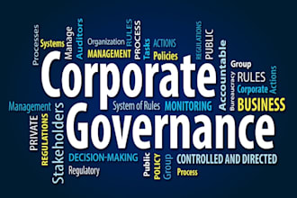 do corporate governance, csr and business law tasks for you