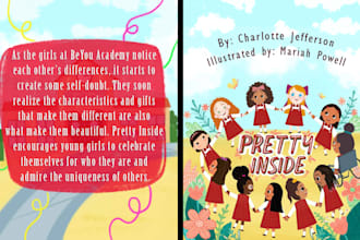 create eye catchy book cover illustration with spine