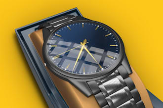 design a watch with 3d modelling, 3d rendering