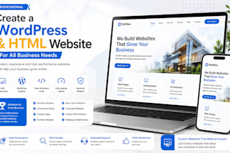 create a wordpress and html website apps for all bussiness