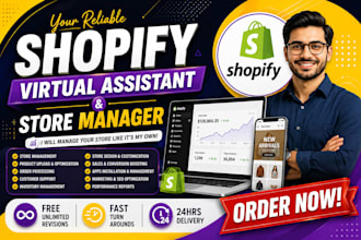 shopify virtual assistant, shopify store manager