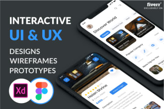 do UX UI design, wireframe UX and mobile UI design