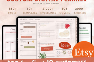 design etsy digital planner or journal, digital products for goodnote