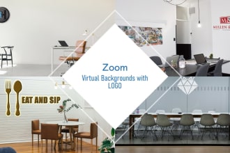 design a professional zoom virtual background with your logo