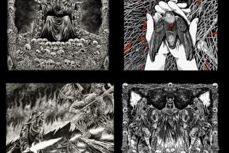 draw awesome and cool dark art, horror, metal art, brutal