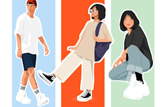 create a 2d flat vector illustration from your photo