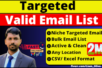 build niche targeted verified active and clean email list for marketing