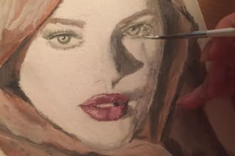 make hand painting using tempera