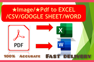 convert pdf to excel, scan pages to excel and image to word