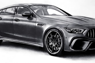 draw realistic pencil illustration of any car or vehicle