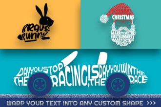 create any shape by warp text, word art, word cloud, 3d text