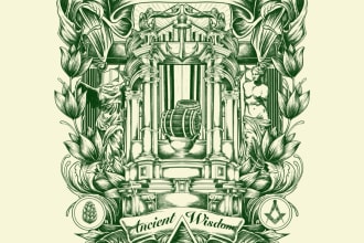 make detailed illustration for label product