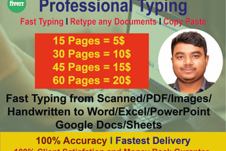do accurate fast typing, retype scanned, pdf pages, typist