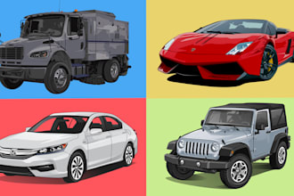 draw vector art illustration of your car or any vehicle