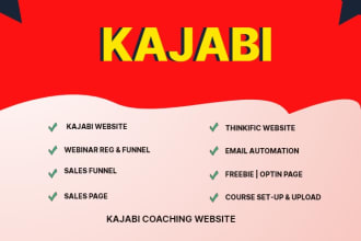 be design kajabi, teachable and gohighlevel website, set up online courses