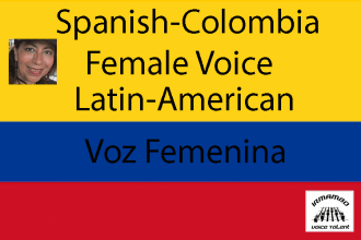 voice your campaign, promo, female spanish colombian, latin american voice over