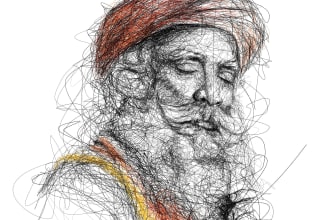 draw cool scribble art from portrait photo