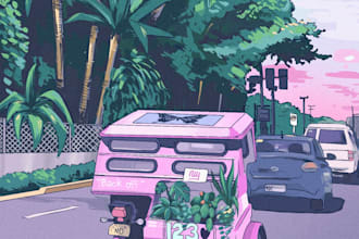make aesthetic lofi scenes, background