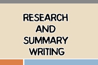 get research and summary writing done