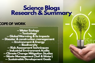 write environmental science articles and research critique