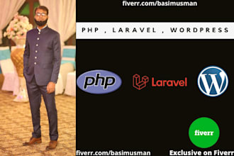develop website using PHP, laravel, wordpress
