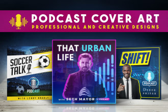 design professional podcast cover art and custom logo