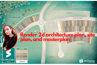 render 2d architecture plan, site plan, and masterplan