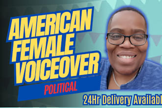 record a political african american female voiceover