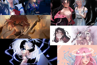 draw amazing anime or semi realistic portrait in my style