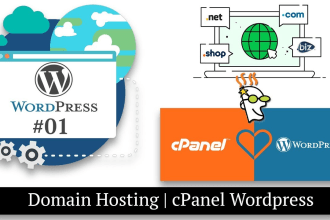 buy domain with hosting, SSL, unlimited email, setup wordpress and cpanel