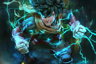 create anime and manga illustrations and concept art