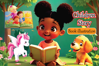 create children story book illustration children story book illustration