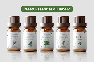 do essential oil label, hair oil label, cbd label design