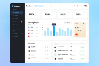 design dashboard, web app, CRM and admin panel UI