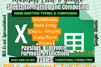 do excel sheet formatting and composing