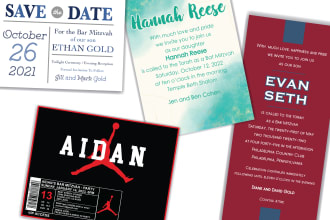 design a digital bar or bat mitzvah invitation