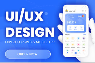 design UI UX or prototype wireframes for mobile apps and web