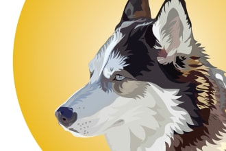 do cartoon portrait and vector illustration of pet, dog, and cat