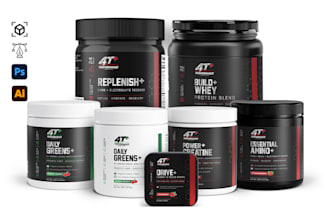 make supplement label design product mockup and label design