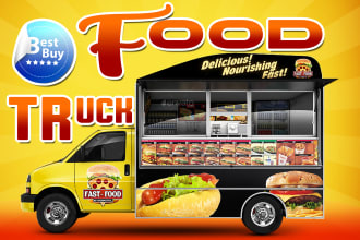 do food truck wrap, van wrap, car wrap design, vehicle branding professionally