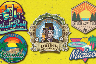 do badge vintage illustration retro logo design and t shirt