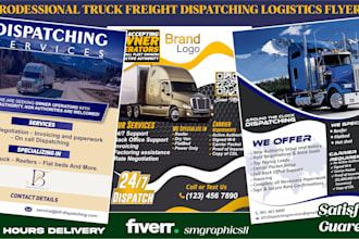 design professional truck freight dispatching logistics flyer