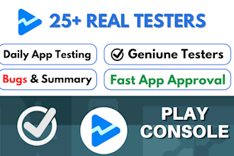 provide real 12 testers or 20 testers for google play console closed testing